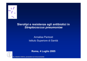 Sierotipi e resistenze agli antibiotici in Streptococcus pneumoniae