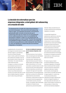 La decisión de externalizar para las empresas integradas a nivel