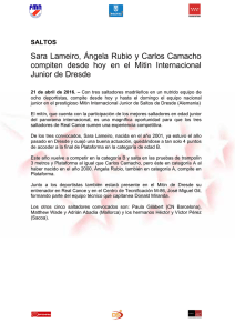 Sara Lameiro, Ángela Rubio y Carlos Camacho compiten desde