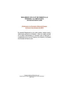 Reglamento de la Ley de Fomento a la Inversión y al Empleo en el