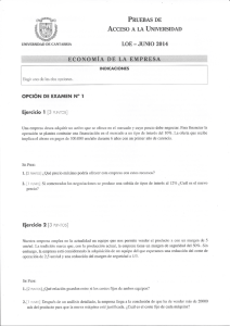 Examen Selectividad Cantabria Economia 2014 junio