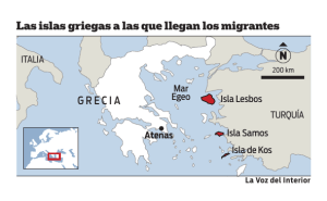 Las islas griegas a las que llegan los migrantes GRECIA