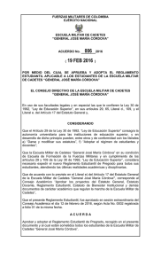 Reglamento Estudiantil Escuela Militar de Cadetes