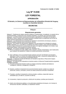 Ley Nº 15.939 LEY FORESTAL - Ministerio de Economía y Finanzas