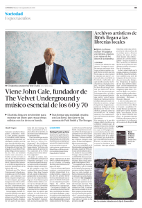 Viene John Cale, fundador de The Velvet - Santiago