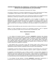 Convenio número 110 relativo a las condiciones de empleo de los