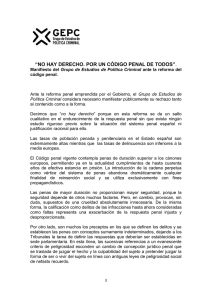 “NO HAY DERECHO. POR UN CÓDIGO PENAL DE TODOS”.