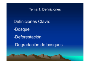 Definiciones Clave: -Bosque -Deforestación