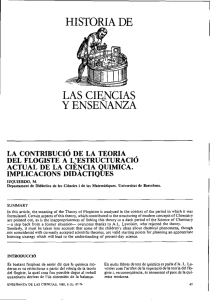 la contribució de la teoria del flogiste a liestructuració actual