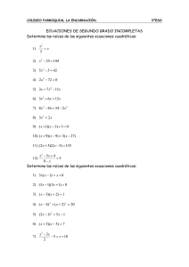 Equacions de segon grau incompletes (II)