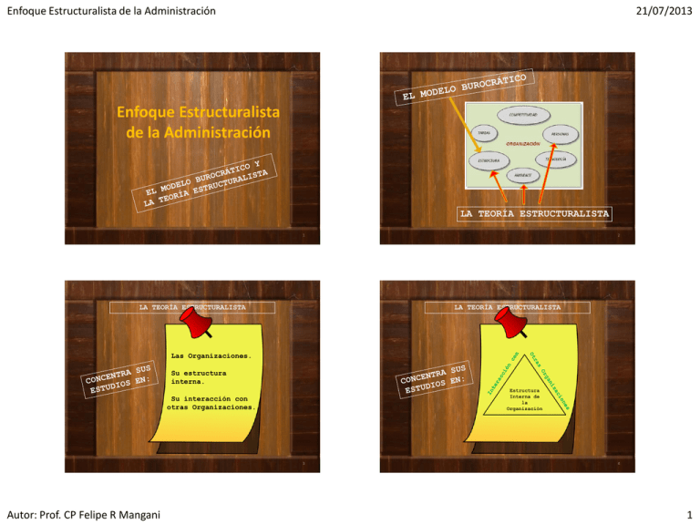 Enfoque Estructuralista De La Administración