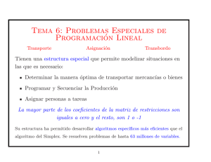 Tema 6: Problemas Especiales de Programación Lineal