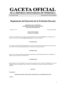 Reglamento del Ejercicio de la Profesión Docente