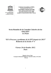Sexta Reunión de la Consulta Colectiva de las ONG/EPT
