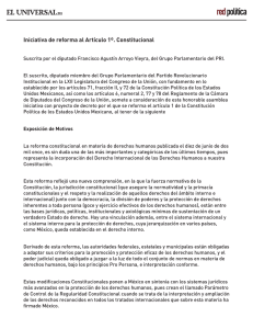 Iniciativa de reforma al Artículo 1º. Constitucional