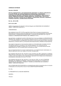 COMERCIO EXTERIOR Decreto 1326/98 Normas reglamentarias y