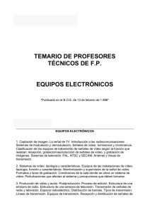 TEMARIO DE PROFESORES TÉCNICOS DE F.P. EQUIPOS