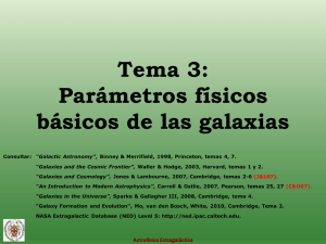 Parámetros físicos básicos de las galaxias.