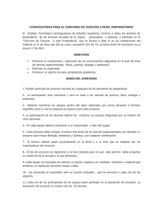 “CONVOCATORIA PARA EL CONCURSO DE CIENCIAS A NIVEL