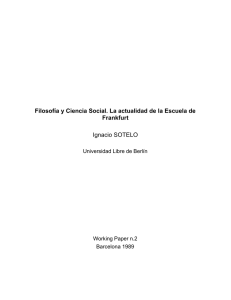 Filosofía y Ciencia Social. La actualidad de la Escuela de Frankfurt