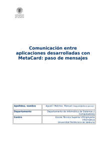 Comunicación entre aplicaciones desarrolladas con MetaCard