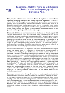 Sarramona, J.(2000): Teoría de la Educación (Reflexión y normativa