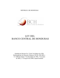 ley del banco central de honduras