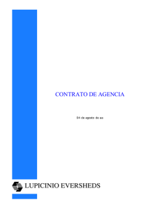 modelo contrato de agencia - Negociación Internacional