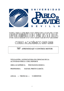 707 aprendizaje y control motor - Universidad Pablo de Olavide, de