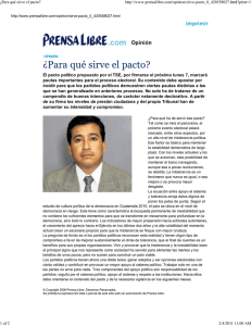 2/2/11 on Prensa Libre: ``¿Para qué sirve el pacto?