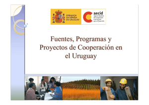 Fuentes, Programas y Proyectos de Cooperación en el