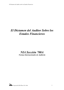 SEC-700 A dictamen del auditor sobre los estados financieros