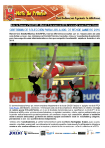 criterios de selección - Real Federación Española de Atletismo