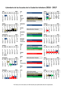 Calendario de las Escuelas de la Ciudad de Asheboro 2016