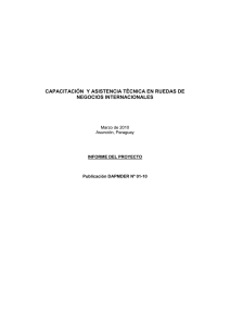 capacitación y asistencia técnica en ruedas de negocios