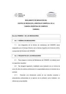 Reglamento de mediación - Cámara Argentina de Comercio