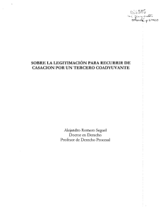 sobre la legitimación para recurrir de casacion por un tercero