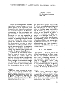 TASAS DE RETORNO A LA EDUCACIÓN EN AMÉRICA LATINA