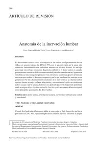 Anatomía de la inervación lumbar - Pontificia Universidad Javeriana