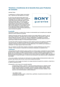 Términos y Condiciones de la Garantía Sony para Productos de