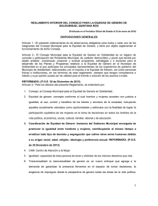 REGLAMENTO INTERIOR DEL CONSEJO PARA LA EQUIDAD DE