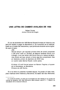 una letra de cambio avalada de 1403