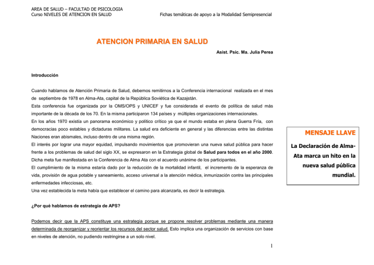 Atencion Primaria En Salud