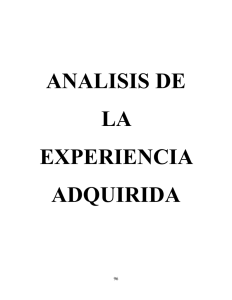 analisis de la experiencia adquirida