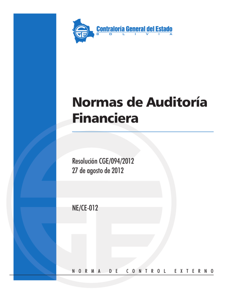 Normas De Auditoría Financiera - Contraloría General Del Estado