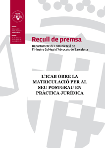 l`icab obre la matriculació per al seu postgrau en pràctica jurídica