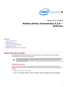 McAfee ePolicy Orchestrator 5.3.0 — Software Notas de la versión