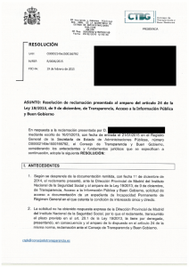 R/0006/2015 - Consejo Transparencia y Buen Gobierno