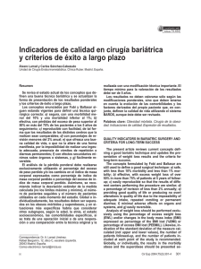 Indicadores de calidad en cirugía bariátrica y criterios de éxito a