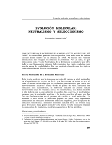 EVOLUCIÓN MOLECULAR: NEUTRALISMO Y SELECCIONISMO